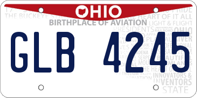 OH license plate GLB4245
