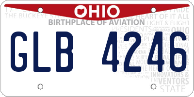 OH license plate GLB4246