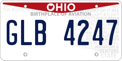 OH license plate GLB4247