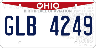 OH license plate GLB4249