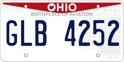 OH license plate GLB4252