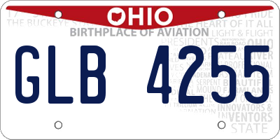 OH license plate GLB4255