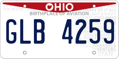 OH license plate GLB4259