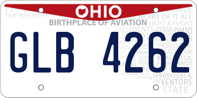 OH license plate GLB4262