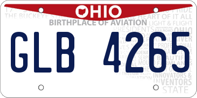 OH license plate GLB4265