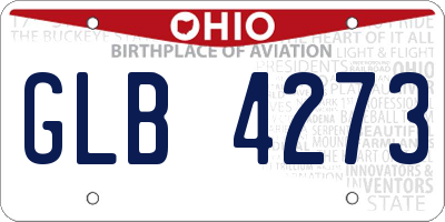 OH license plate GLB4273