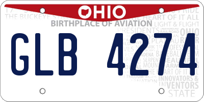OH license plate GLB4274