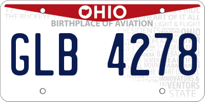 OH license plate GLB4278