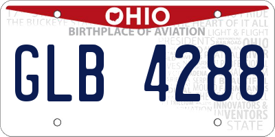 OH license plate GLB4288