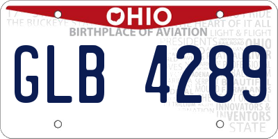 OH license plate GLB4289