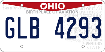 OH license plate GLB4293