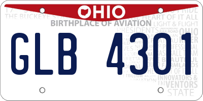 OH license plate GLB4301