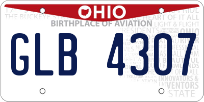 OH license plate GLB4307