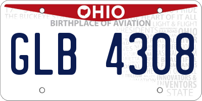 OH license plate GLB4308