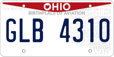 OH license plate GLB4310