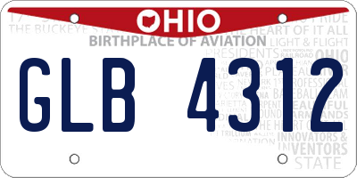 OH license plate GLB4312