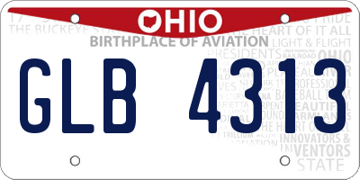 OH license plate GLB4313