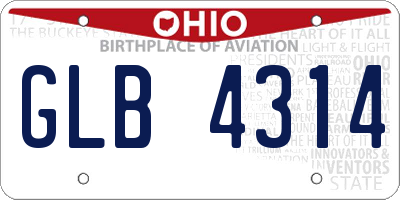 OH license plate GLB4314