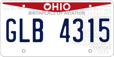 OH license plate GLB4315