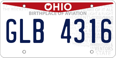 OH license plate GLB4316