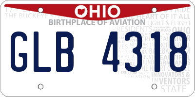 OH license plate GLB4318