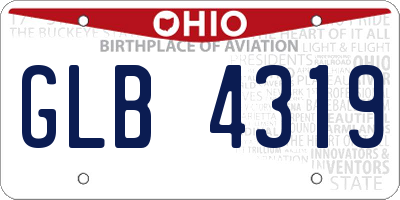 OH license plate GLB4319