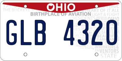 OH license plate GLB4320