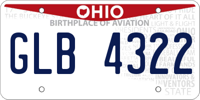 OH license plate GLB4322