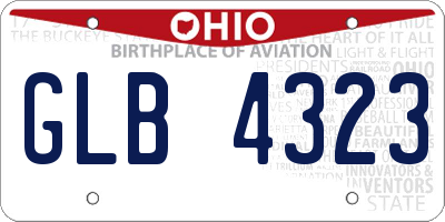 OH license plate GLB4323