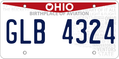 OH license plate GLB4324