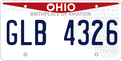 OH license plate GLB4326