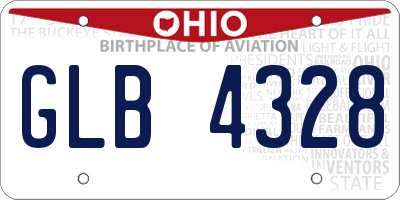 OH license plate GLB4328