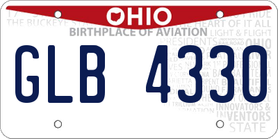 OH license plate GLB4330