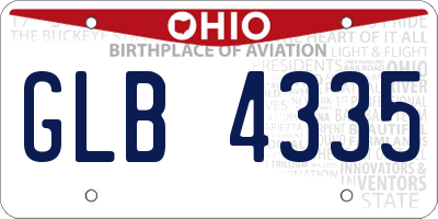 OH license plate GLB4335