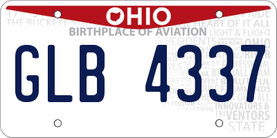 OH license plate GLB4337
