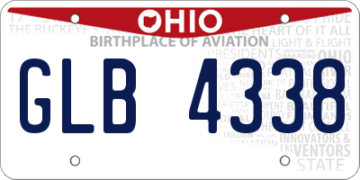 OH license plate GLB4338