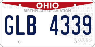 OH license plate GLB4339
