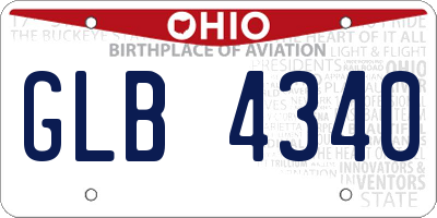 OH license plate GLB4340