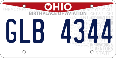 OH license plate GLB4344