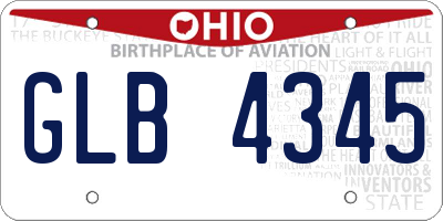 OH license plate GLB4345