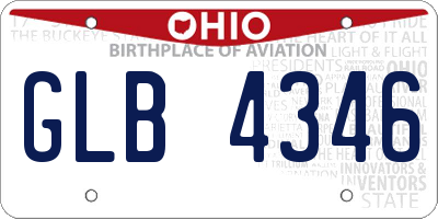 OH license plate GLB4346