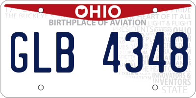 OH license plate GLB4348
