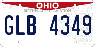 OH license plate GLB4349