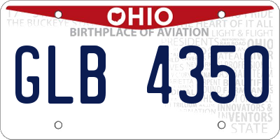 OH license plate GLB4350