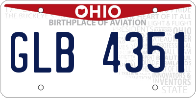 OH license plate GLB4351