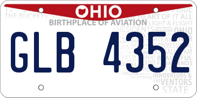 OH license plate GLB4352