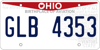 OH license plate GLB4353