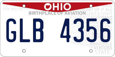 OH license plate GLB4356