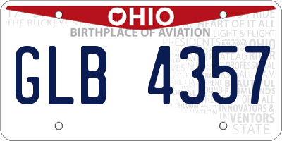 OH license plate GLB4357