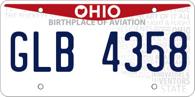OH license plate GLB4358